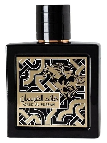 Frasco do perfume Lattafa Qaed Al Fursan